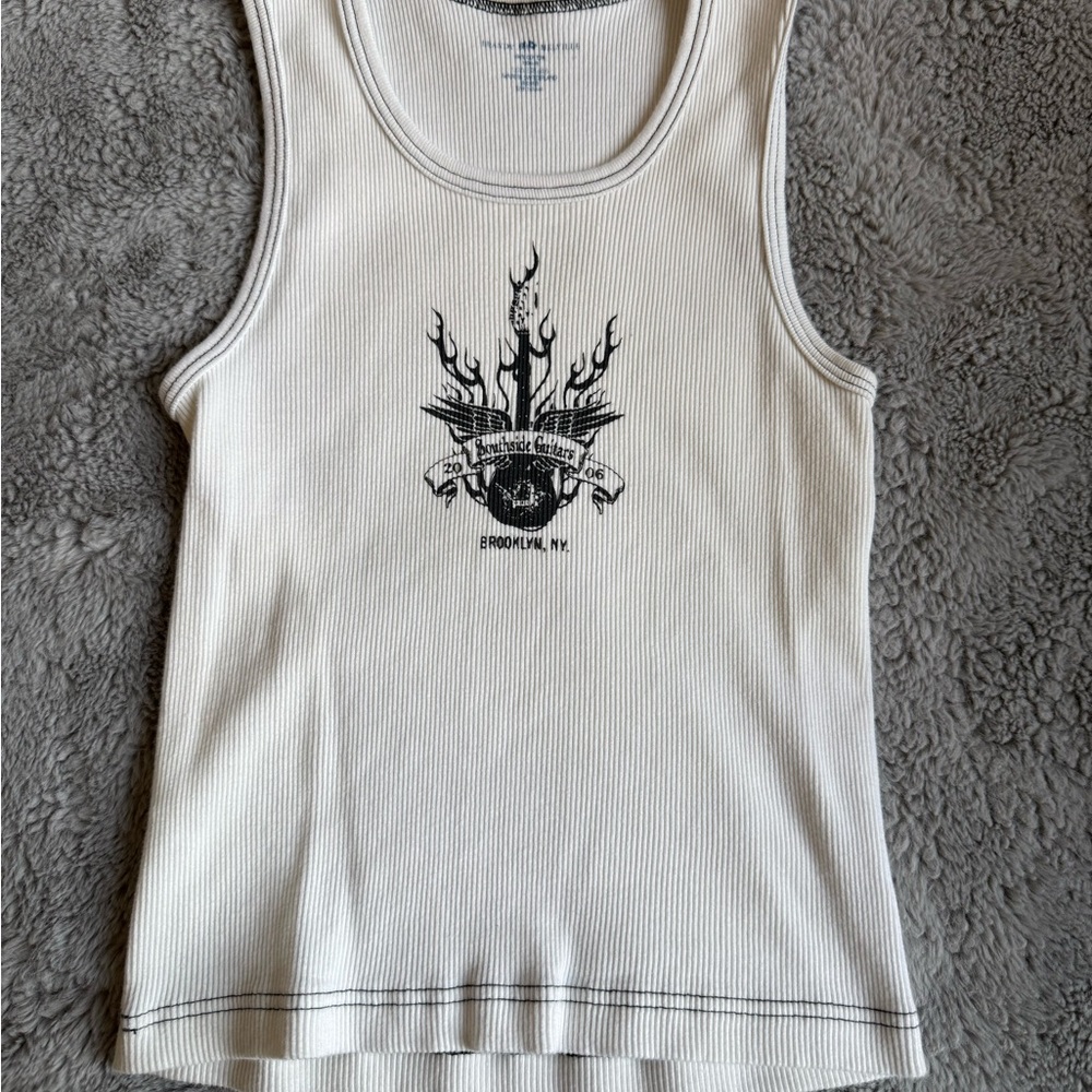 White Graphic Tank Top